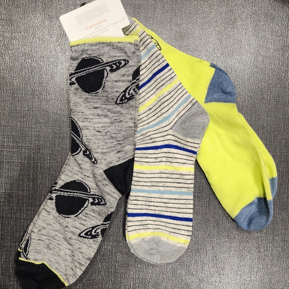 GYMBOREE Boy's 3 pack socks L ( 10 - 14)